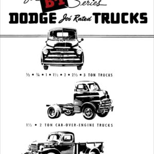 1948-1949 Dodge "Pilot House" Truck B-Series Shop Manual PDF