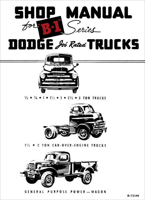 1948-1949 Dodge "Pilot House" Truck B-Series Shop Manual PDF