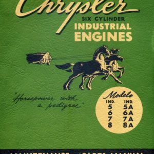 Chrysler Six Cylinder Engine Maintenance and Parts Manual PDF
