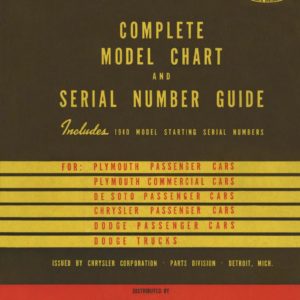 1914-1940 MoPar Model Chart and Vin Number Guide PDF