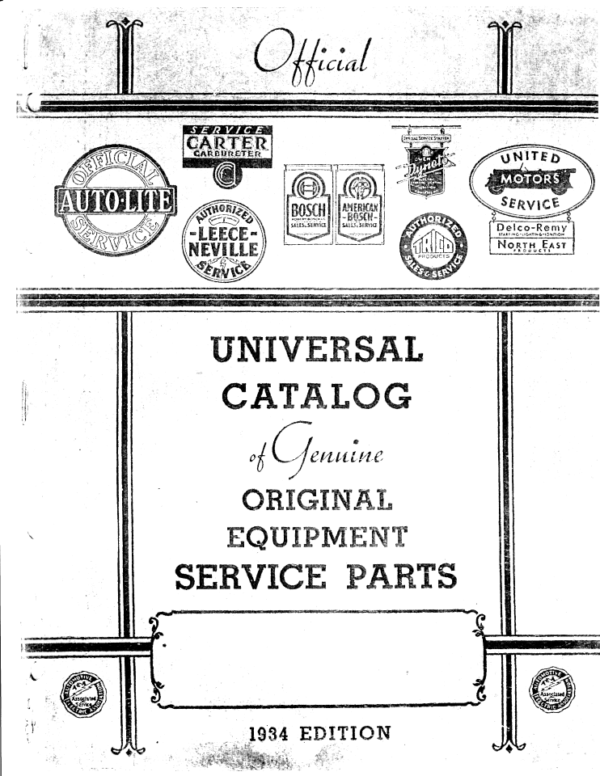 1926-1934 Genuine Original Service Parts Catalog  - PDF