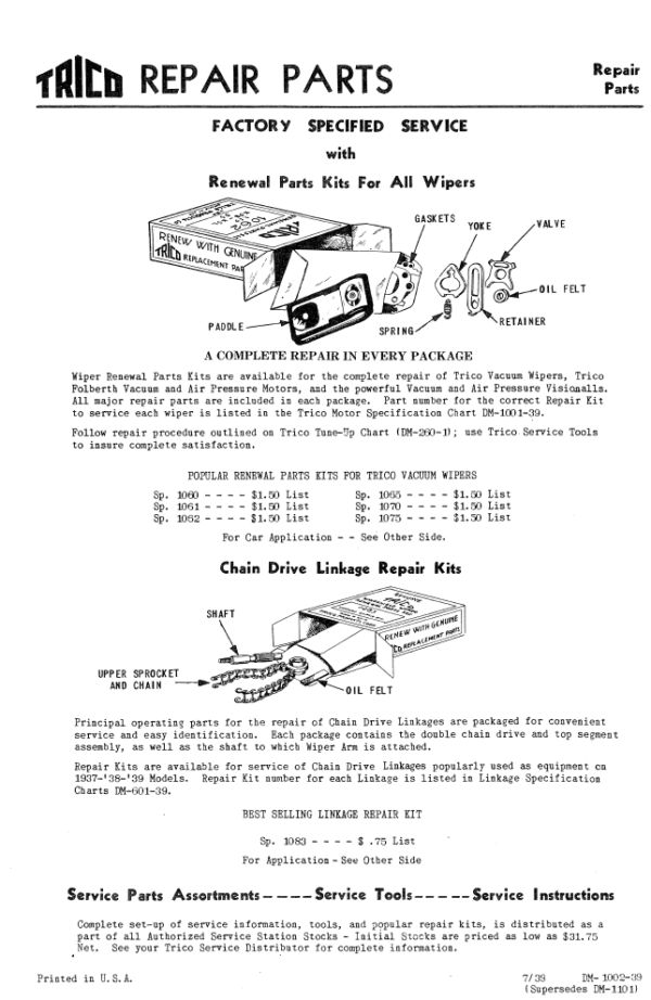 1929-1939 Trico Wiper Blade and Motor Part Catalog - PDF - Image 2