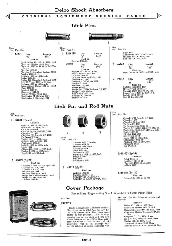 1937-1952 Delco Shock Absorbers Parts Catalog - PDF - Image 3