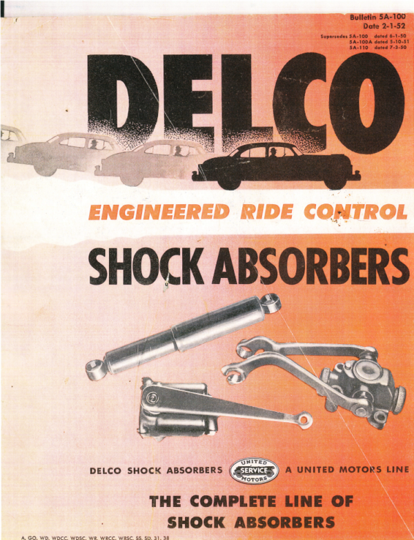 1937-1952 Delco Shock Absorbers Parts Catalog - PDF