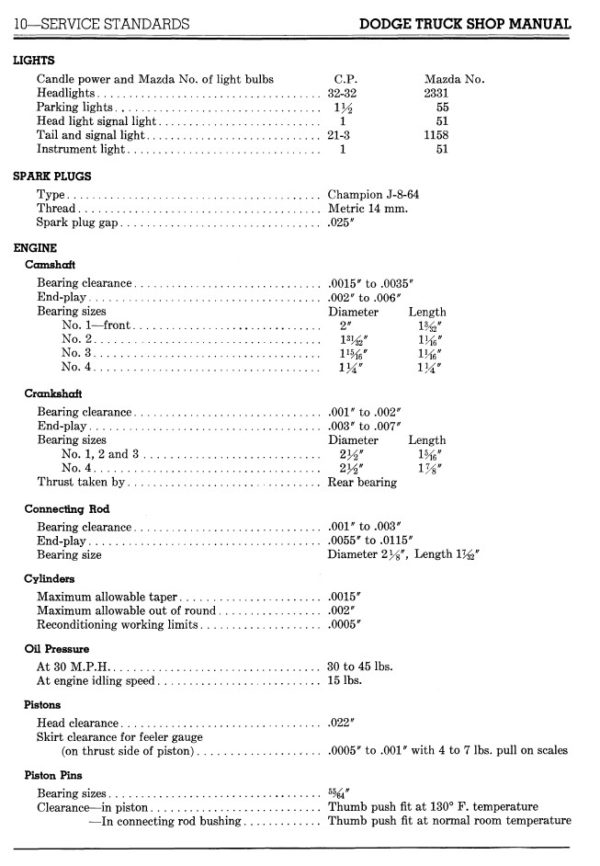 1937 Dodge MC Pickup Truck Shop Manual PDF - Image 4