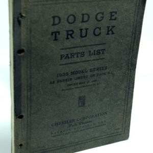 1938 Dodge Truck Parts List Book