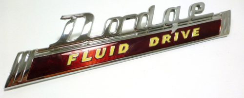1941 Dodge Fluid Drive Trunk Emblem - NOS