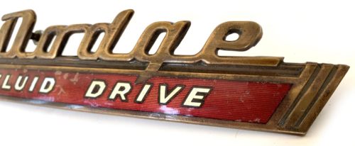 1941 Dodge Fluid Drive Trunk Emblem - Bronzed - Image 8
