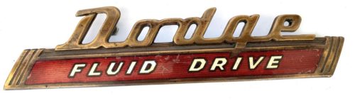 1941 Dodge Fluid Drive Trunk Emblem - Bronzed