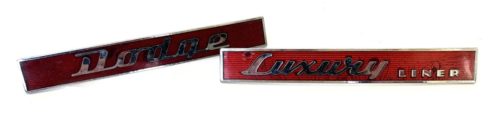 1941 NOS Dodge D19 Luxury Liner Grille Nameplate Emblems Set - Image 3