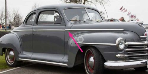 1946 - 1948 Plymouth P-15 NOS RH Cowl Trim - Image 2