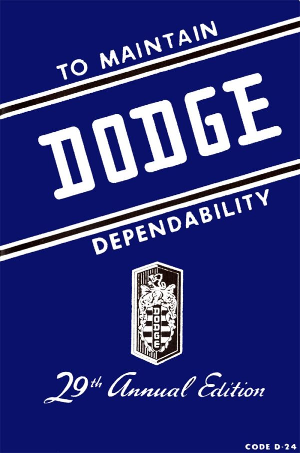 1947 Dodge D24 Sedan Drivers Manual PDF