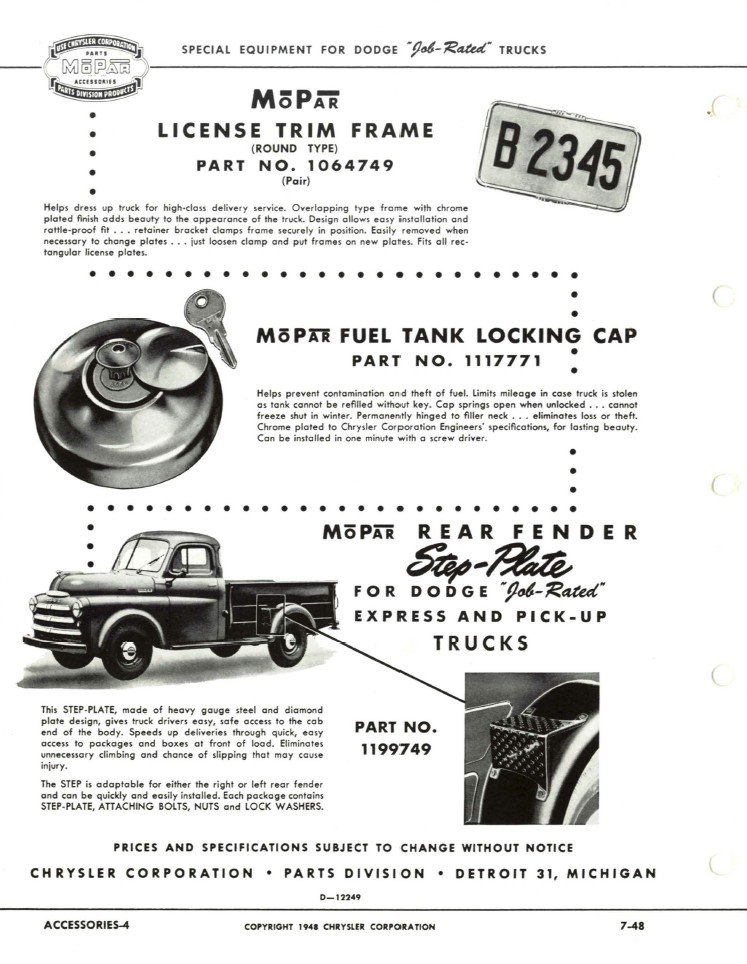 1948 dodge truck parts discount