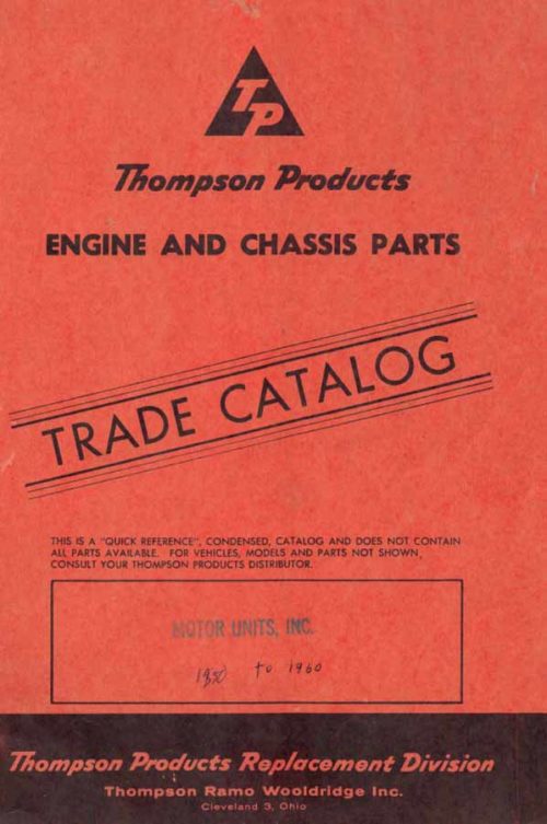 1950-1960 Thompson Engine & Chassis Parts Catalog PDF