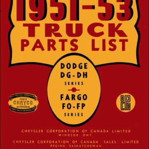 1951-1953 Canadian Dodge DG-DH Fargo FO-FP Truck Parts Catalog PDF