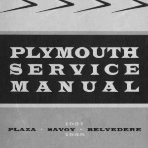 1957-1958 Plymouth Service Manual PDF