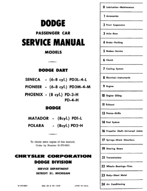 1960 Dodge Service Manual PDF - Image 2