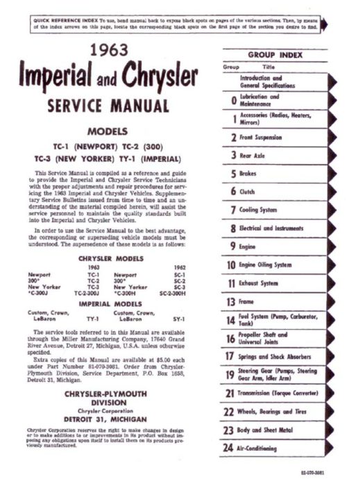 1963 Chrysler-Imperial Service Repair Manual PDF - Image 6