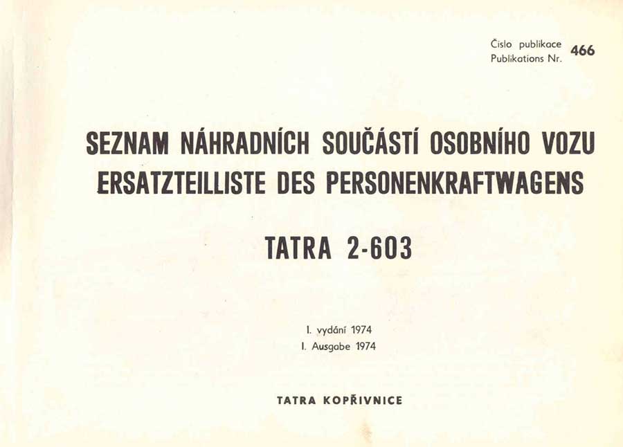 1974 Tatra 6-203 Parts Catalog - Image 2