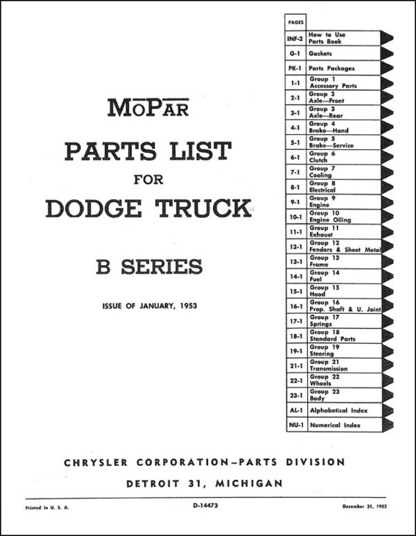 1948-1953 Dodge B-Series Truck Parts Catalog PDF - Image 3