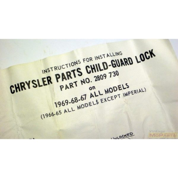 1965-1969 MoPar Child- Guard Lock - NOS - Image 3
