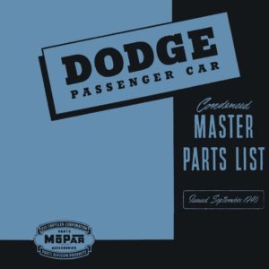 1936-1942 Dodge Car Illustrated Master Parts Catalog PDF
