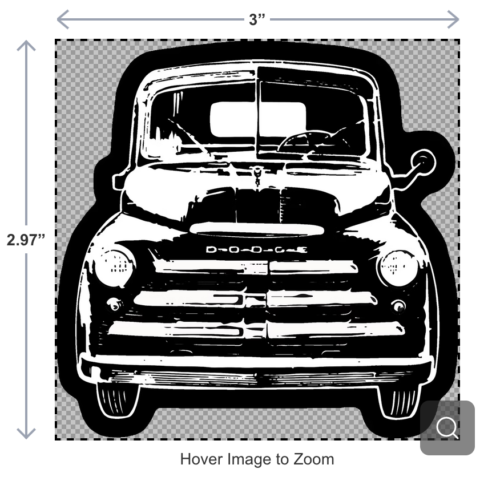 1948-1950 Dodge B-1-B Pilothouse Pickup Truck 3” Vinyl Decal - Image 2