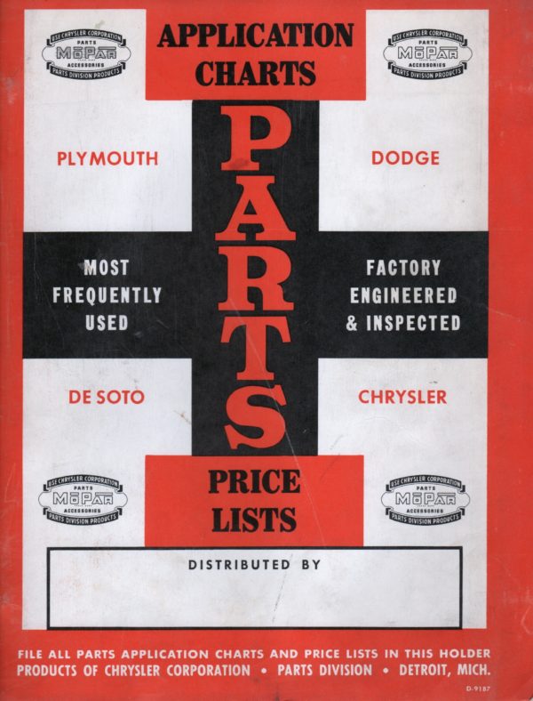 1920's - 1941 MoPar Parts Packages Application Charts - PDF