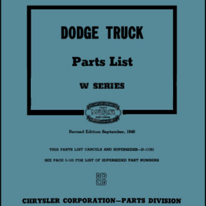 1941-1947 PDF Parts Catalog for Dodge Truck W-Series