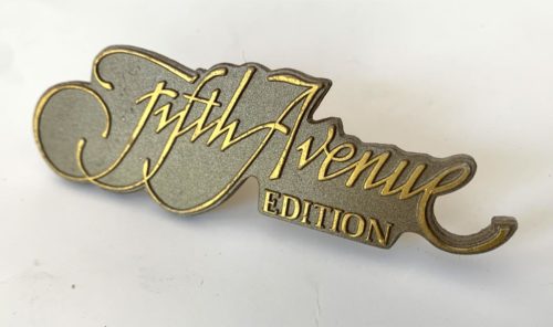 NOS Chrysler Fifth Avenue Edition Gold Metal Sail Door Emblem