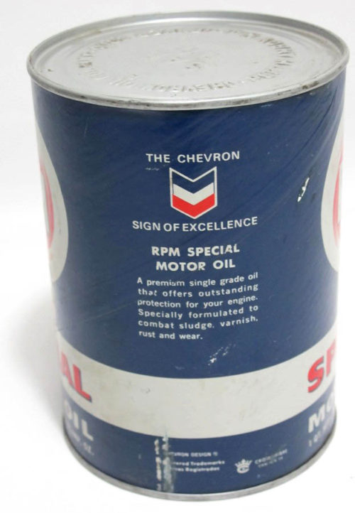 Vintage Chevron Motor Oil Unopened Quart Can - Image 2